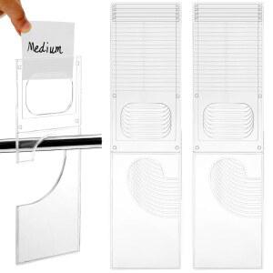 캐스플라이 10팩 의류 선반 사이즈 라벨 백화점 옷걸이 투명 직사각형 옷장 플라스틱 정리 구분