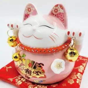 [문구] 일본 도자기 마네킨네코 저금통 핑크 복고양이 G 개업