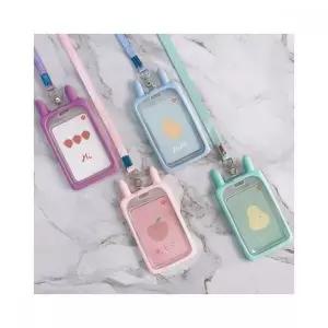 귀여운 토끼 모양 실리콘 카드지갑 휴대용 카드케이스 학생용