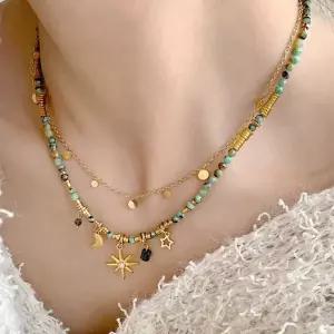 은하수 별자리 더블체인 레이어드 목걸이 여자 두줄 목걸이 포인트