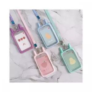 귀여운 토끼 모양 실리콘 카드지갑 휴대용 카드케이스 학생용