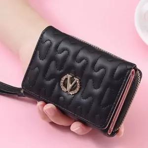 [셀러에이드]여성용 카드 수납 버클 반지갑 동전 지갑 학생 선물 브이형