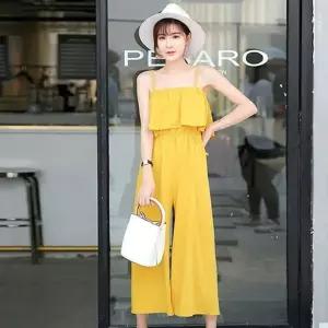 여성 여름용 점프 슈트 여성 시원한 원피스 밴딩 원피스 미디원피스