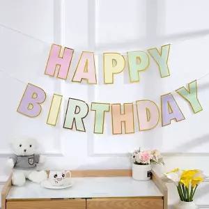 [에이치플러스몰]TBZ 마카롱 생일 플래그 알록달록 컬러플 파티 이벤트 기랜드