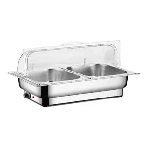 보온 반찬통 이중 칸막이 전기 보온기 급식소 차핑디쉬