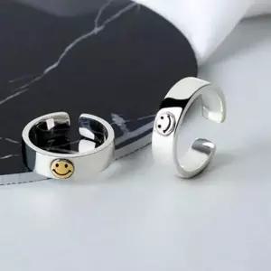 [골드스마일]스마일 실버반지 심플우정 커플링 실버오픈반지 ring 심플반지