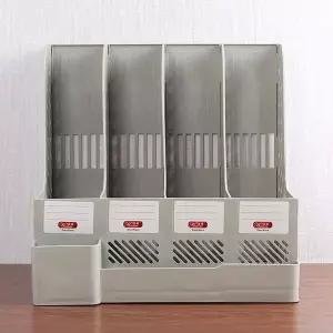 [셀러에이드]TBZ 튼튼한 4단 서류정리함 그레이 책정리 책상수납 책장수납함