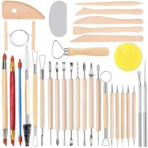 토보툼 도자기 조각 도구 32PCS 점토 공예 미술 전문가 세트