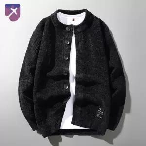 간절기 스웨터 블랙 런닝맨 니트 라운드 가디건 남자