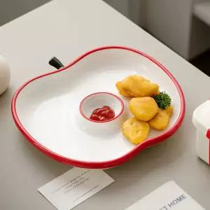 사과 소스 나눔 접시 일식 그릇 초밥 도자기 만두 종지