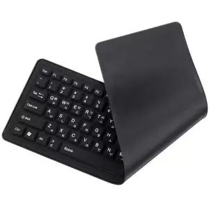 엠비에프 146FUZ70 저소음 타이핑 USB 실리콘 롤 키보드 블랙