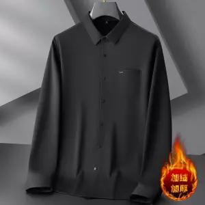 겨울 이너 아이템 트렌디 보온 남성셔츠 논스톱 기모 도톰 빅사이즈 긴팔 솔리드 HT4