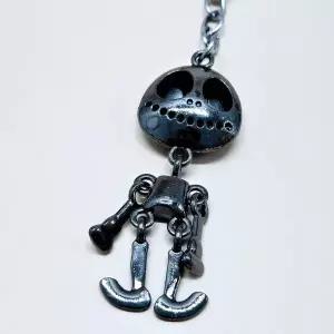 해골 인형 가방 키링 우정 커플 키홀더 블랙
