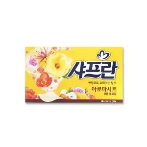 엘지생활건강 사프란 아로마시트 섬유유연제 코튼블로섬 30매 베이킹소다 티슈형