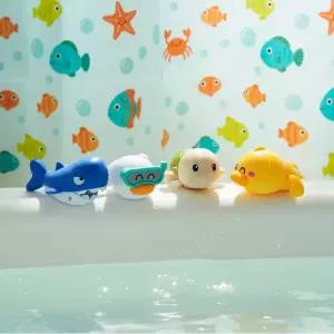 원앤원 헤엄치는 목욕놀이 친구들 4종세트 파닥파닥 태엽 인형 장난감 욕조 유아 물놀이