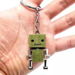 귀여운 로봇 인형 가방 키링 우정 커플 키홀더 골드