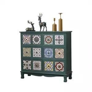 원목 엔틱 서랍장 수납 고급 라탄 엔틱콘솔 디자인