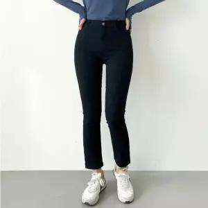 [라일리여성의류] Rly 카린 기모 블랙 일자 팬츠 청바지 여성겨울블랙진