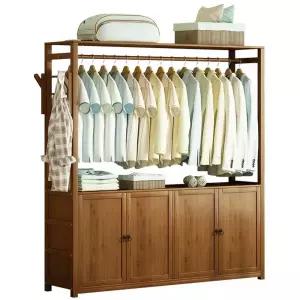 원목 옷걸이행거 코트랙 선반 서랍 우드 수납형 나무