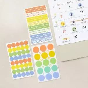 테이블토크 투명 스티커 세트 원형 하이라이트 트윈링 도넛 라인