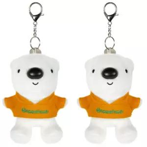 오로라 커플 키링 홀더 북극곰 봉제 인형 옐로우 X2개 BNA