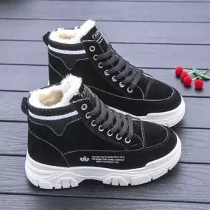 발편한부츠 여자 겨울 기모 하이탑 털 스니커즈 앵클부츠 방한화