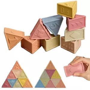 6개월 7개월 촉감놀이 소근육발달 아기블럭 장난감 유아블록 말랑블럭 블록