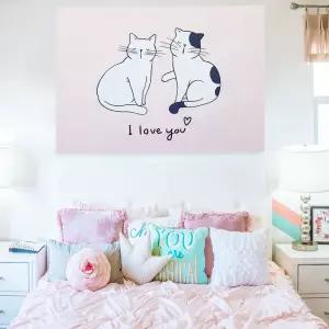 퍼즐그림사진액자 패브릭포스터 고양이 대형사이즈