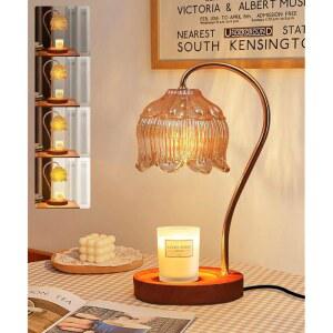 타이머가 달린 캔들 워머 램프 디밍 가능 - 엄마를 위한 엄마의 날 선물, *50W 전구 2개가 향기로운 꽃 램프, 병 캔들을 왁스 멜터 크리스마스 할로윈 하우스 워밍 선물