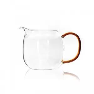 옐로우 유리숙우 CH24B 380ml 북대사글라스티팟 차포트 우려내기 주전자 저그 워머 미니 숙우 홍차