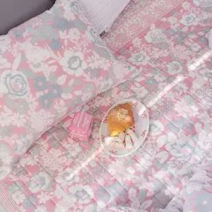 SS 패드 슈퍼싱글 침대패드 해피니 착번 극세사 (핑크) 코트니 카페트겸