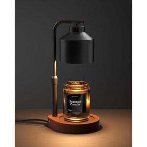 양키 캔들을 위한 타이머 및 디머가 장착된 코즈마라 캔들 워머 램프, 병 조절 가능한 높이 워머, 가정 장식 선물을 왁스 멜트 블랙, 전구 2개