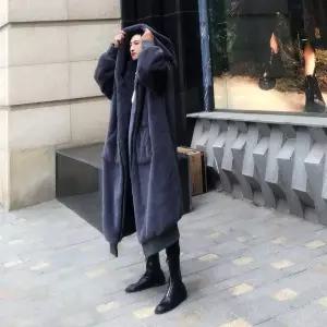 남성 롱 후리스 가을 후드 양털 뽀글이 코트 아우터