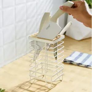 원목 우드 오픈형 통풍 스텐레스 칼 꽂이주방블럭 블록 부엌용 씽크대 칼집 보관 보관함 거치대 주방용