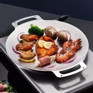 그리들 만능큐 구이팬 스텐 가방포함 손잡이 캠핑그리들팬 30cm 고기그리들팬