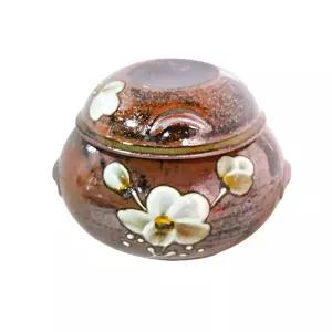 은매화 자배기 중플라워항아리 수납 주방 꽃무늬 용기 원형 선물용 중간 옹기 기토