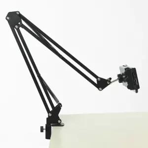 책상 테이블 집게형 자바라 인강시청 핸드폰 거치대태블릿고정 스마트패드 휴대폰 탁상 고정대