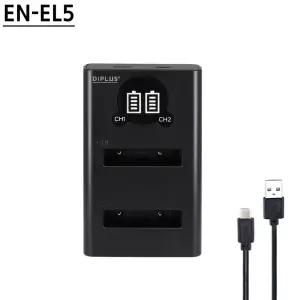 니콘 EN-EL5 호환 LCD 듀얼 충전기 C타입 5핀 겸용디카 카메라 전용 C5 밧데리