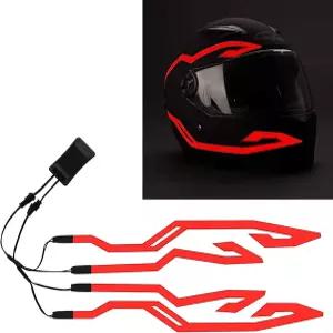 4PCS 업그레이드 충전식 오토바이 헬멧 라이트 야간 주행 신호 EL 스티커 오토바이용 3가지 모드 LED