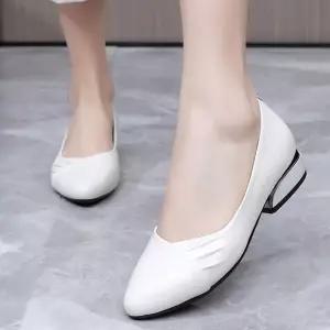 여친 구두 빅사이즈 플랫 미끄럼방지 가죽 소프트 엄마룩 봄가을 50대 원픽3