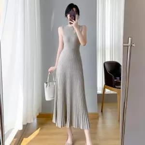 마킷5 여친 원피스 니트 스커트 가을 이너 우아한 프렌치 허리조임 롱원피스 슬림 JEN3