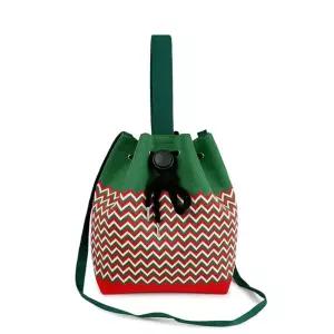 여성 조리백 니트 버킷백 가방 그린레드지그재그여학생용백 나들이용백 토트크로스백 니트개 니트백