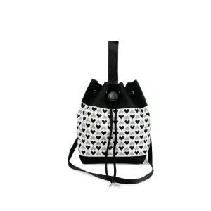 여성 크로스백 조리백 니트 버킷백 가방 블랙줄하트여학생용백 나들이용백 토트백 니트개 니트백