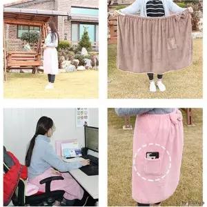 리본치마담요 극세사담요 무릎담요 주머니 방한용 이불 낚시