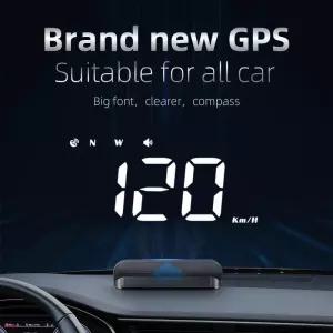 M1 GPS HUD 자동차 헤드 업 디스플레이 나침반 속도 MPH KMH Whit 경보 시스템 프로젝터 온보드 컴퓨터 앞