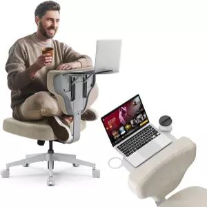 바퀴가 달린 뉴트랄 프리덤-X 크리스 크로스 의자 - 노트북 트레이가 있는 멀티 포지션 레그 오피스