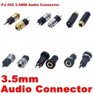 PJ-392A 3/4 핀 오디오 잭 소켓  폴 스테레오 솔더 패널 마운트  3.5mm 헤드폰 암 커넥터  너트 포함