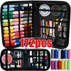 172/12767/27개/세트 재봉 키트 (실  바늘  가위  줄자  단추  보관 가방 포함) 휴대용 여행용 도구 상자