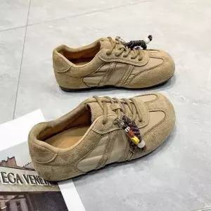 샤오원샵 여성 빈티지 가을 키작녀 하이탑 메일라드 통굽 버켄슈즈 운동 꾹3