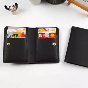 [콩심팥심]세로 6포켓 지폐 명함 신분증 신용카드 지갑 블랙 1P